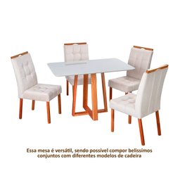 Conjunto Mesa Itália com 4 Cadeiras de Madeira Maciça e Estofada Sophia Authentic Espresso Móveis - 13