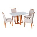 Ver imagem 2 de Conjunto Mesa Itália com 4 Cadeiras Madeira Maciça e Estofada Bella Espresso Móveis Marrom/Champagnh