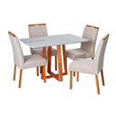 Ver imagem 3 de Conjunto Mesa Itália com 4 Cadeiras Madeira Maciça e Estofada Bella Espresso Móveis Marrom/Champagnh