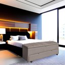 Ver imagem 3 de Calçadeira Baú Sapateira 190cm Ayla Suede Tampo Reto