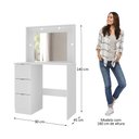 Ver imagem 3 de Penteadeira Camarim com Espelho 3 Gavetas Los Angeles