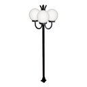 Ver imagem 1 de Poste Luminária Glob Triplo Braço Cima Preto 200cm