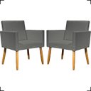 Ver imagem 1 de Kit 2 Poltronas Decorativas Para Recepção Manicure Sala Escritório Consultório Corino