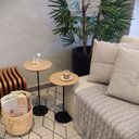 Ver imagem 6 de Kit 2 Mesas Laterais Karla - Baixa/Alta, Tampos Redondos BP Itapoã e Bases Micro Texturizado Bege 100% MDF