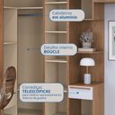 Ver imagem 7 de Guarda-Roupa Solteiro Modulado 6 Peças Infinity Marrom/Cedro/Branco Line