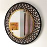 Espelho decorativo de parede redondo com moldura Premium Atenas Imbuia - 2
