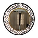 Ver imagem 1 de Espelho decorativo de parede redondo com moldura Premium Atenas Imbuia