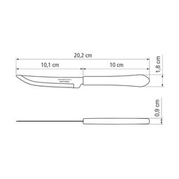Kit - Jogo de Facas e Garfo Leme 12 Peças em Aço Inox Cabo Preto Pbag - Tramontina - 7