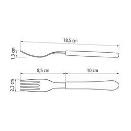 Kit - Jogo de Facas e Garfo Leme 12 Peças em Aço Inox Cabo Preto Pbag - Tramontina - 8