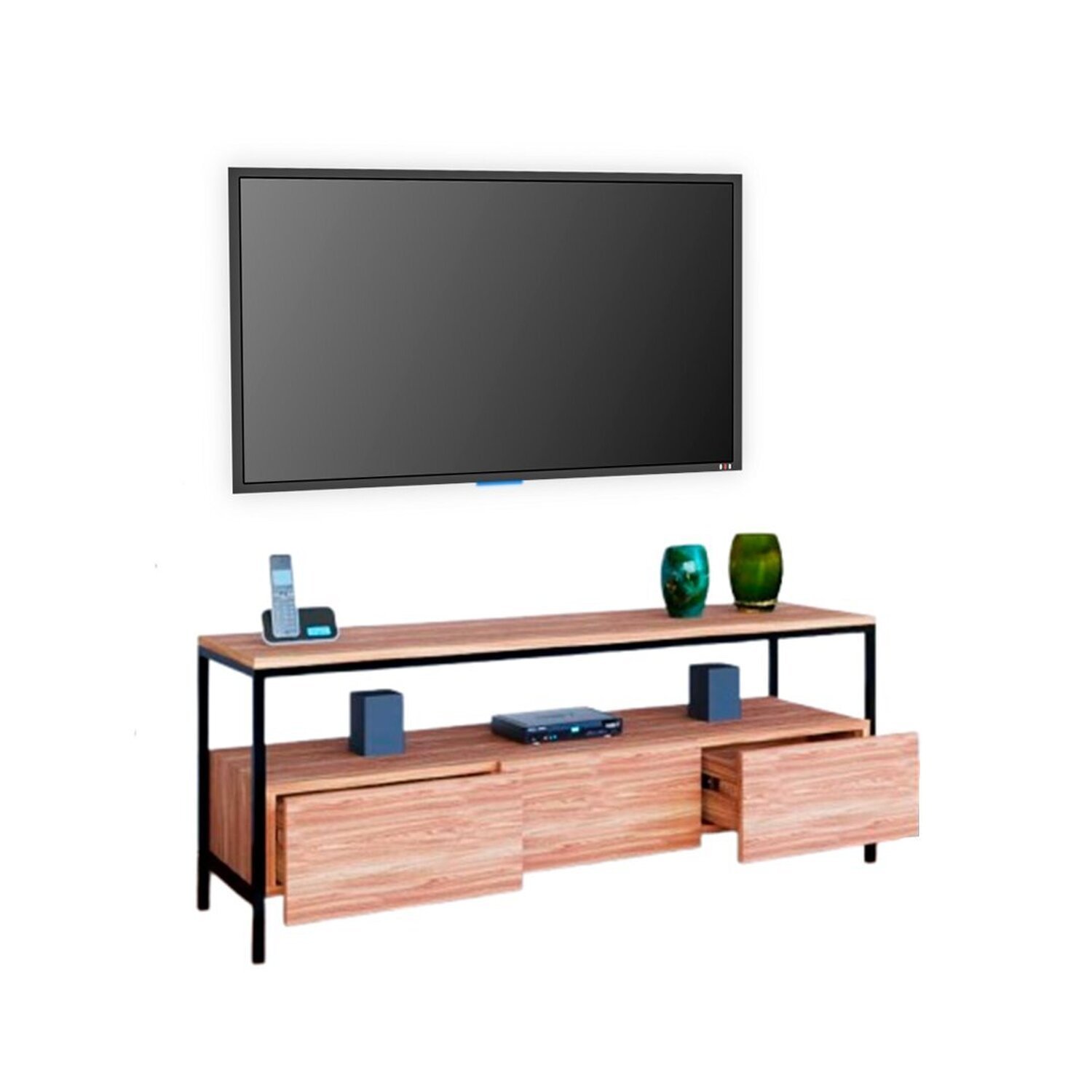 Fbc Rack Rack com Gavetas Industrial Minimalista com 160 Cm | MadeiraMadeira