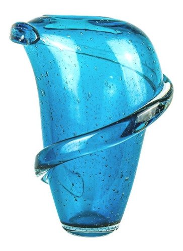 Vaso Murano Decorativo Azul Entrelaçado 25 X 19 - 1