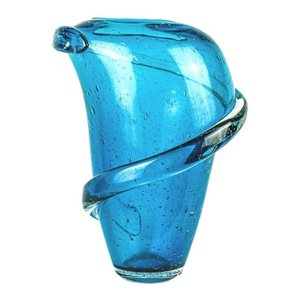 Vaso Murano Decorativo Azul Entrelaçado 25 X 19