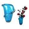 Vaso Murano Decorativo Azul Entrelaçado 25 X 19 - 2