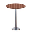 Ver imagem 1 de Mesa Pisa Beta Bistrô Fratini 107,50cm (a) Disco Redondo Inox Tampo Mdp Redondo Walnut 80cm (l)