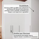 Ver imagem 5 de Guarda Roupas Modulado de Canto Reto 2 Peças com 4 Portas Alpes Luciane Móveis