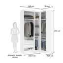Ver imagem 4 de Guarda Roupas Modulado de Canto Reto 2 Peças com 4 Portas Alpes Luciane Móveis