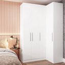 Ver imagem 1 de Guarda Roupas Modulado de Canto Reto 2 Peças com 4 Portas Alpes Luciane Móveis