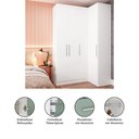 Ver imagem 5 de Guarda Roupas Modulado de Canto Reto 2 Peças com 4 Portas Alpes Luciane Móveis