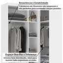 Ver imagem 6 de Guarda Roupas Modulado de Canto Reto 2 Peças com 4 Portas Alpes Luciane Móveis