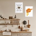 Ver imagem 2 de Kit 2 Quadros Cozinha Abelha Mel 24x18cm - com Vidro:madeira Preta