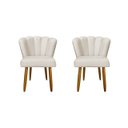 Ver imagem 1 de Kit 2 Cadeiras para Penteadeira Quarto Modelo Flor – Balaqui Cor:bege