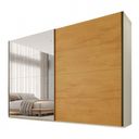 Ver imagem 1 de Guarda Roupa Samara 2 Portas Flutuantes 100 MDF com 01 Espelho - Móveis Europa