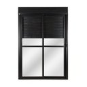 Ver imagem 1 de Porta Integrada L20 Alumínio Preto com Persiana 2 Folhas Móveis - 230x140