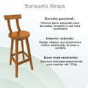 Ver imagem 5 de Kit 2 Cadeiras Altas Girafa Madeira com Encosto Design Moderno para Bancada Área Gourmet - Natural