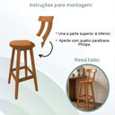 Ver imagem 6 de Kit 2 Cadeiras Altas Girafa Madeira com Encosto Design Moderno para Bancada Área Gourmet - Natural