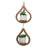 Suporte de Plantas Pingo D'agua Duplo Pequeno Madeirado - 3