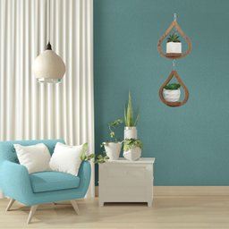 Suporte de Plantas Pingo D'agua Duplo Pequeno Madeirado - 2