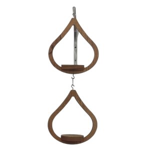 Suporte de Plantas Pingo D'agua Duplo Pequeno Madeirado