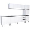 Conjunto Cozinha Completo Gaia Flat Aço 1.80 Mt Gabinete Aéreo Paneleiro Balcão Cooktop 5 Branco - 3
