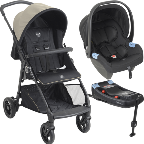 Carrinho com Bebe Conforto e Base Isofix Burigotto Lui Sand