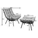 Ver imagem 4 de Poltrona Costela Luxo Linho Cinza Ideal para Sala, Quarto e Home Office