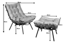 Ver imagem 4 de Poltrona Costela Luxo Linho Cinza Ideal para Sala, Quarto e Home Office