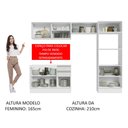 Ver imagem 6 de Armário de Cozinha Completa 100% MDF 270cm Frentes Branco Brilho Acordes Madesa 08