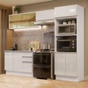 Ver imagem 1 de Armário de Cozinha Completa 100% MDF 270cm Frentes Branco Brilho Acordes Madesa 08