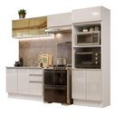 Ver imagem 3 de Armário de Cozinha Completa 100% MDF 270cm Frentes Branco Brilho Acordes Madesa 08