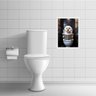 Quadro Banheiro Maltês no Vaso Lendo Jornal 33x24cm:moldura Preta - 2