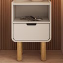 Ver imagem 2 de Mesa de Cabeceira 1 Gaveta 40 Cm 28093 Aura Off White Artesano