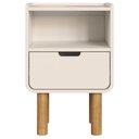 Ver imagem 1 de Mesa de Cabeceira 1 Gaveta 40 Cm 28093 Aura Off White Artesano