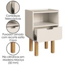 Ver imagem 3 de Mesa de Cabeceira 1 Gaveta 40 Cm 28093 Aura Off White Artesano