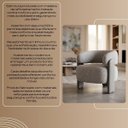 Ver mais imagens de Poltrona Curva Orgânica Moderna Linho Cinza Sintético Cinza Linha Premium Clinicas Sala Quarto Recep
