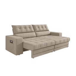 Sofá Oscar Plus 2,30m Retrátil/reclinável Suede Capuccino - Xflex - 3