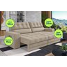 Sofá Oscar Plus 2,30m Retrátil/reclinável Suede Capuccino - Xflex - 2