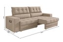Ver imagem 5 de Sofá Oscar Plus 2,30m Retrátil e Reclinável Suede Capuccino - Xflex