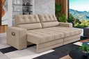 Ver imagem 1 de Sofá Oscar Plus 2,30m Retrátil e Reclinável Suede Capuccino - Xflex