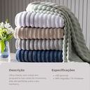 Ver imagem 4 de Jogo com 4 Toalhas Wave Premium 450g/m² Algodão Banhão e Rosto Verde e Cinza