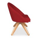 Ver imagem 5 de Kit 6 Poltronas Cadeira Giratória Bela Suede Base Madeira Vermelho Pallazio